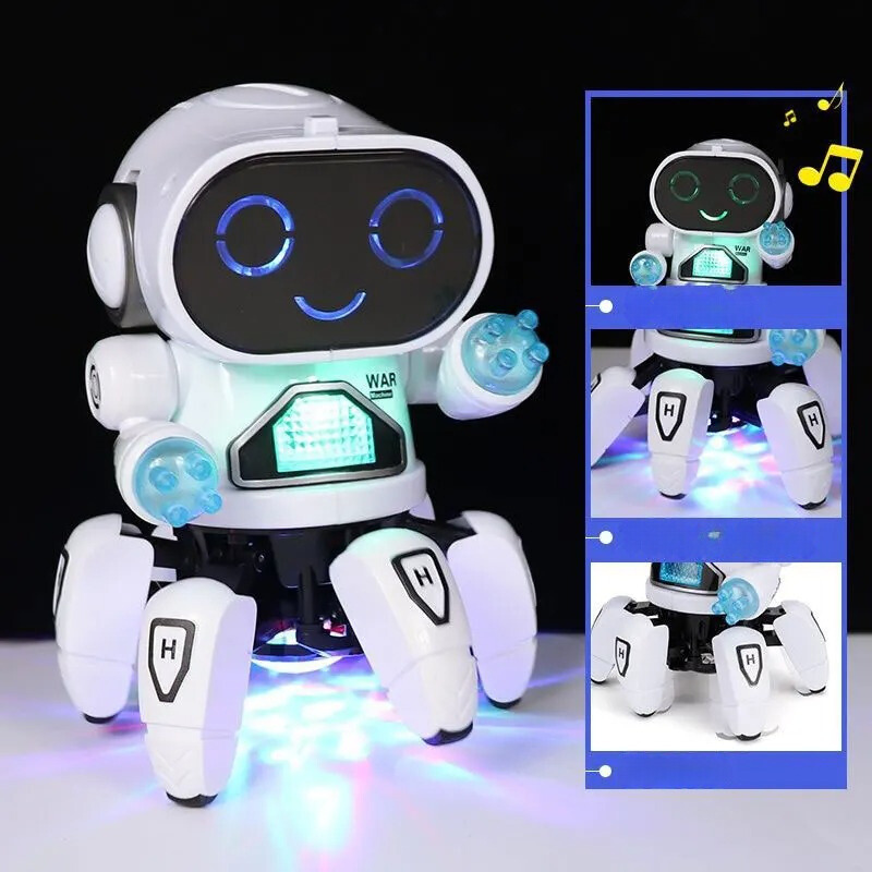 Robô polvo com música e luz de LED